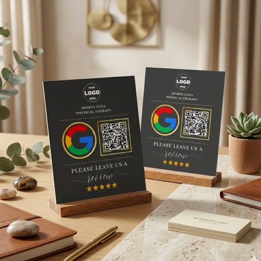 Custom Business Review Sign with QR Code & Logo アクリルサイン