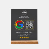 Custom Business Review Sign with QR Code & Logo アクリルサイン (正面)