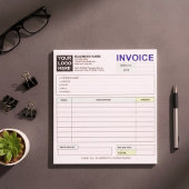 Custom Business Sales Invoice Forms, Company Logo ノートパッド