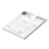 Custom Business Sales Invoice Forms, Company Logo ノートパッド (回転)