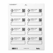 Custom Business Shipping Logo & QR Code ラベル (フルシート)