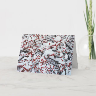 Custom Business Snow Branches Berries Holiday カード