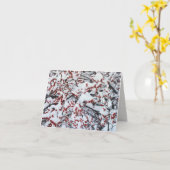 Custom Business Snow Branches Berries Holiday カード (黄色い花)