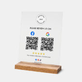 Custom Business Social Review Acrylic Sign with QR アクリルサイン (傾斜)