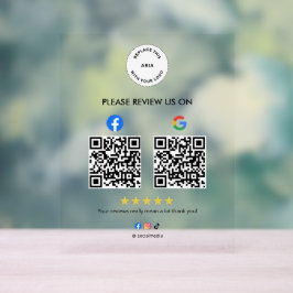 Custom Business Social Review Acrylic Sign with QR アクリルサイン