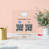 Custom Business Social Review Acrylic Sign with QR アクリルサイン (ウェディング)