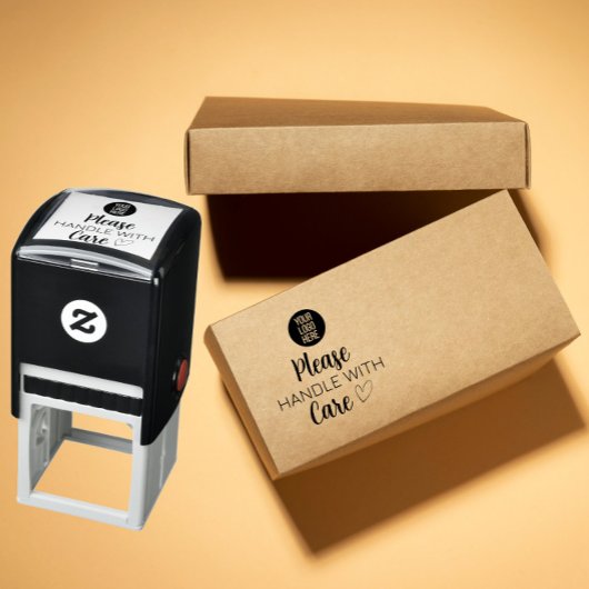 Custom Business Stamp – Please Handle With Care セルフインキングスタンプ
