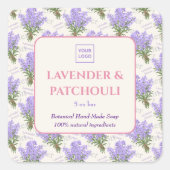 Custom Business Sticker for Handmade Lavender Soap スクエアシール (正面)