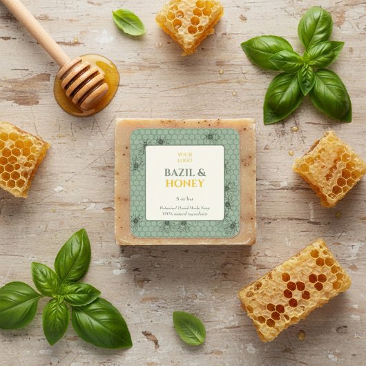 Custom Business Sticker for Handmade Soap スクエアシール