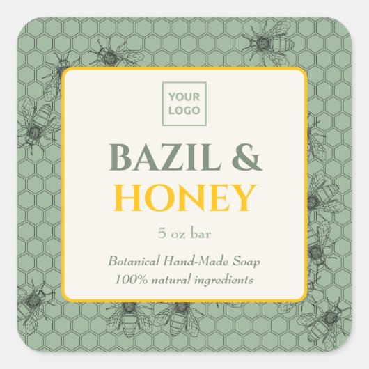 Custom Business Sticker for Handmade Soap スクエアシール (正面)
