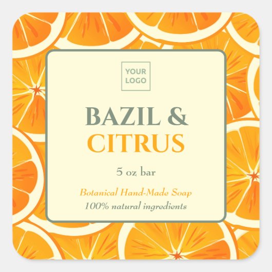 Custom Business Sticker for Handmade Soap スクエアシール (正面)