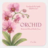 Custom Business Sticker for Orchid Handmade Soap スクエアシール (正面)