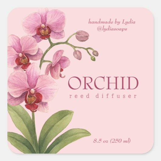 Custom Business Sticker for Orchid Reed Diffuser スクエアシール (正面)
