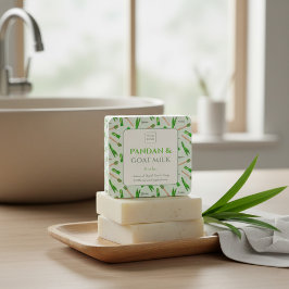 Custom Business Sticker for Pandan Handmade Soap スクエアシール