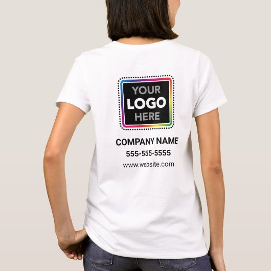 Custom Business T-Shirt with Front and Back Logo Tシャツ (裏面)
