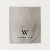 Custom Business Table Runner Banner Beige Linen タペストリー (正面)