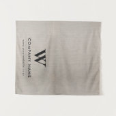 Custom Business Table Runner Banner Beige Linen タペストリー (正面(横))