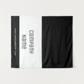 Custom Business Table Runner Banner Black White タペストリー (正面(横))