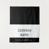 Custom Business Table Runner Banner Black White タペストリー (正面)