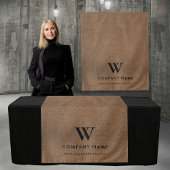 Custom Business Table Runner Banner Brown Linen タペストリー