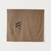 Custom Business Table Runner Banner Brown Linen タペストリー (正面(横))