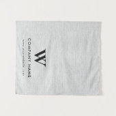 Custom Business Table Runner Banner Gray Linen タペストリー (正面(横))