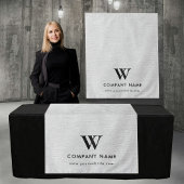 Custom Business Table Runner Banner Gray Linen タペストリー