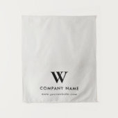 Custom Business Table Runner Banner Gray Linen タペストリー (正面)