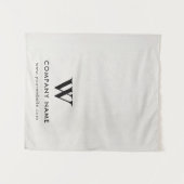 Custom Business Table Runner Banner Gray Linen タペストリー (正面(横))