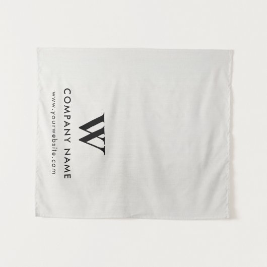 Custom Business Table Runner Banner Gray Linen タペストリー (正面(横))