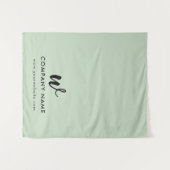 Custom Business Table Runner Banner Script Green タペストリー (正面(横))