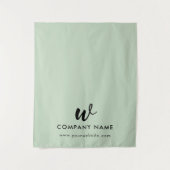 Custom Business Table Runner Banner Script Green タペストリー (正面)