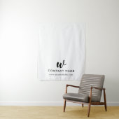 Custom Business Table Runner Banner Script White タペストリー (インサイチュ)