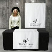 Custom Business Table Runner Banner Script White タペストリー