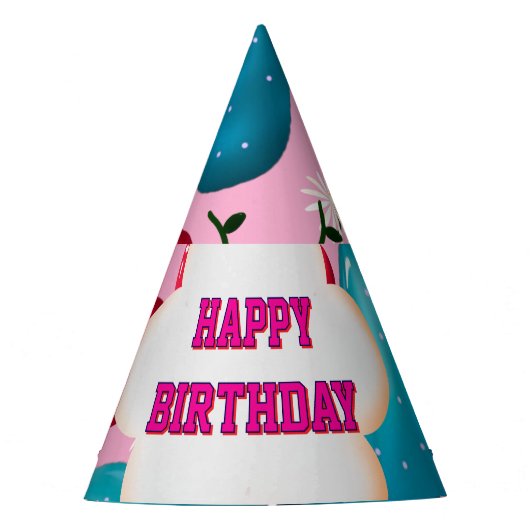 Custom butterfly birthday party matching set パーティーハット (正面)