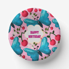 Custom butterfly birthday party matching set ペーパーボウル