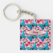 Custom butterfly floral pattern gift  キーホルダー (正面)