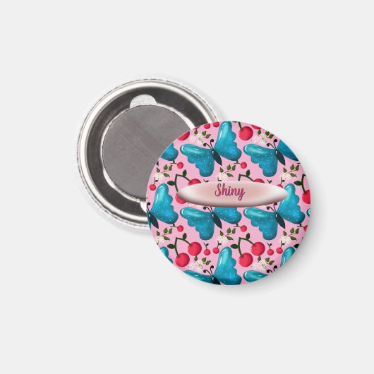 Custom butterfly floral pattern gift  マグネット (正面/裏面)