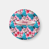 Custom butterfly floral pattern gift  マグネット (正面)