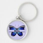 Custom Butterfly Name Keychain Gift for Her キーホルダー (正面)