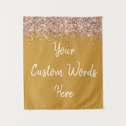 Custom Butterscotch Rose Gold Birthday Party Photo タペストリー (正面)