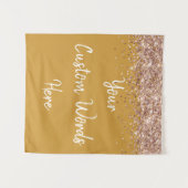 Custom Butterscotch Rose Gold Birthday Party Photo タペストリー (正面(横))