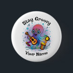 Custom Button | Retro Octopus | Name & Text 缶バッジ<br><div class="desc">✨ Add groovy retro vibes to your outfit with this custom octopus button!
🖊️ Customize the top phrase   add any name for a fun,  one-of-a-kind gift.
📌 Perfect for backpacks,  jackets,  tote bags,  and party favors.
🎁 Great for birthdays,  holidays,  and personalized surprises.</div>