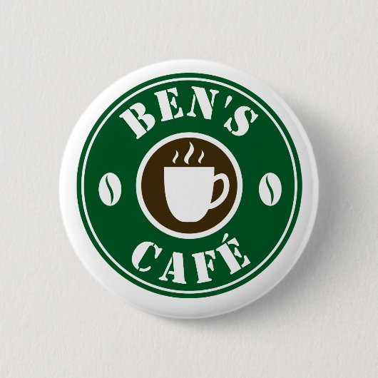 Custom cafe barista round name badge buttons 缶バッジ (正面)