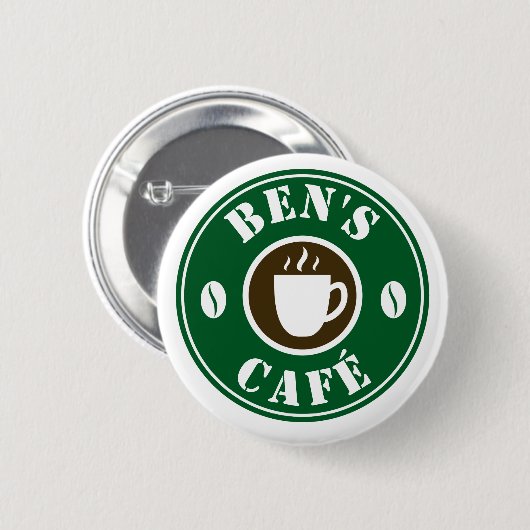 Custom cafe barista round name badge buttons 缶バッジ (正面&裏面)
