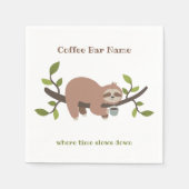 Custom Cafe Sloth Paper  スタンダードカクテルナプキン (正面)