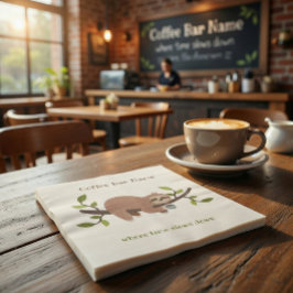 Custom Cafe Sloth Paper  スタンダードカクテルナプキン