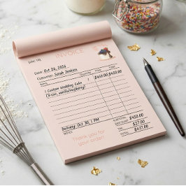 Custom Cake & Bakery Business Invoice Notepad ノートパッド