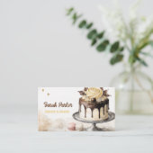Custom Cakes Bakery pastry watercolor Business 名刺 (スタンド正面)