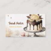 Custom Cakes Bakery pastry watercolor Business 名刺 (正面)